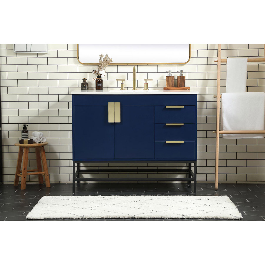Elegant Bathroom Vanity - Blue (VF48842MBL)