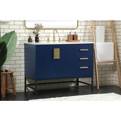 Elegant Bathroom Vanity - Blue (VF48842MBL)