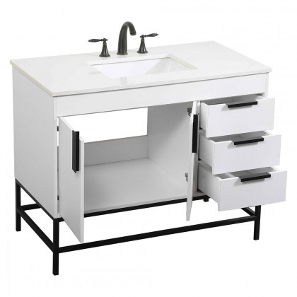 Elegant Bathroom Vanity - White (VF48842MWH)