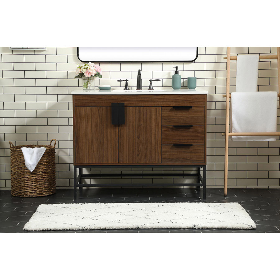 Elegant Bathroom Vanity - Walnut (VF48842MWT)