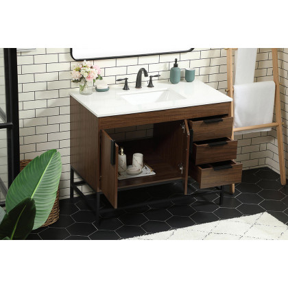 Elegant Bathroom Vanity - Walnut (VF48842MWT)
