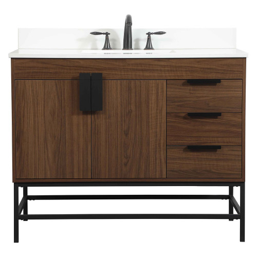 Elegant Bathroom Vanity - Walnut (VF48842MWT-BS)