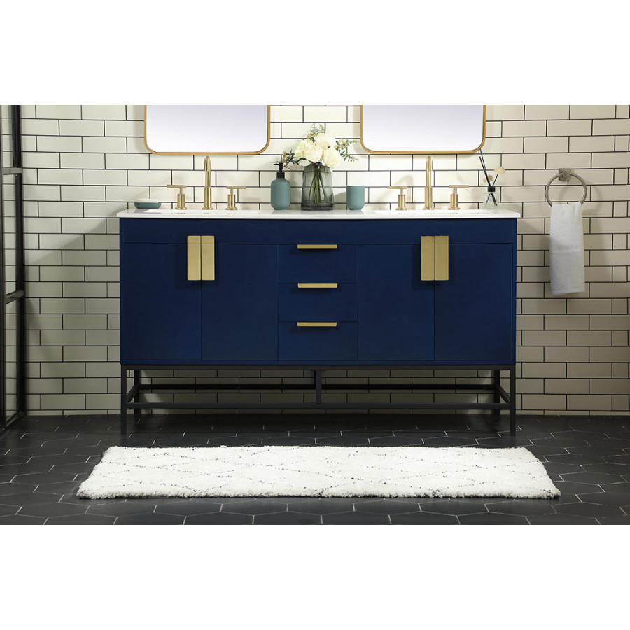 Elegant Bathroom Vanity - Blue (VF48860DMBL)