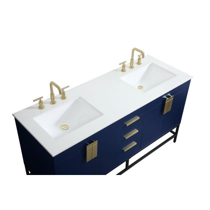 Elegant Bathroom Vanity - Blue (VF48860DMBL)