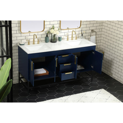 Elegant Bathroom Vanity - Blue (VF48860DMBL)