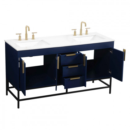 Elegant Bathroom Vanity - Blue (VF48860DMBL)