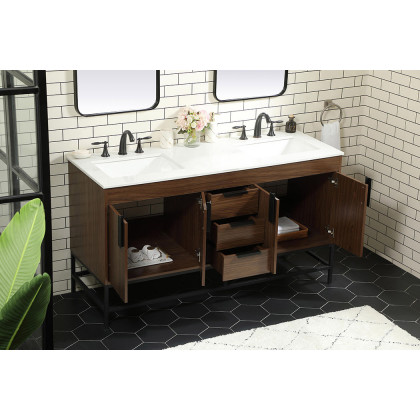 Elegant Bathroom Vanity - Walnut (VF48860DMWT)