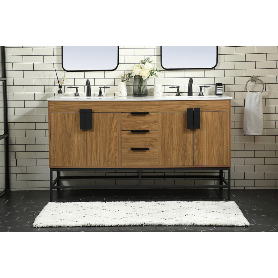 Elegant Bathroom Vanity - Walnut Brown (VF48860DWB)