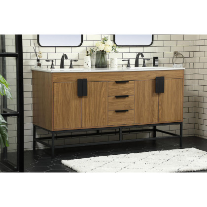 Elegant Bathroom Vanity - Walnut Brown (VF48860DWB)