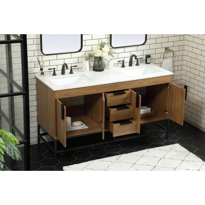 Elegant Bathroom Vanity - Walnut Brown (VF48860DWB)