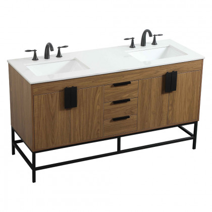 Elegant Bathroom Vanity - Walnut Brown (VF48860DWB)