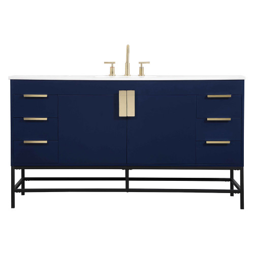 Elegant Bathroom Vanity - Blue (VF48860MBL)