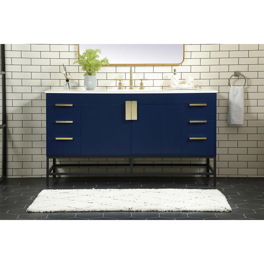 Elegant Bathroom Vanity - Blue (VF48860MBL)