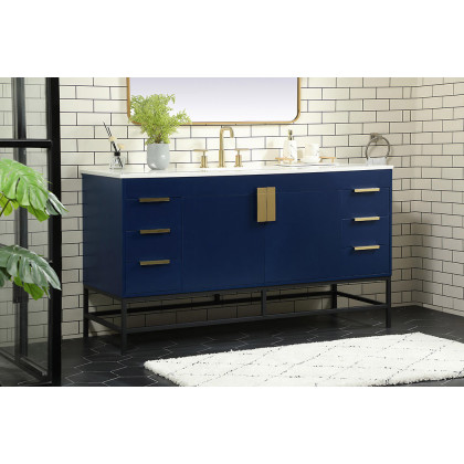 Elegant Bathroom Vanity - Blue (VF48860MBL)