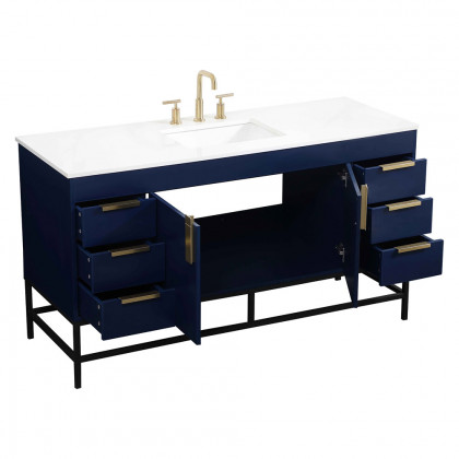 Elegant Bathroom Vanity - Blue (VF48860MBL)