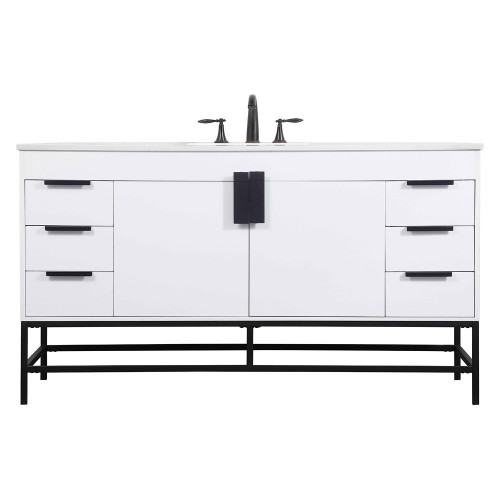 Elegant Bathroom Vanity - White (VF48860MWH)