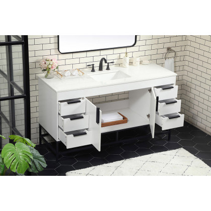 Elegant Bathroom Vanity - White (VF48860MWH)