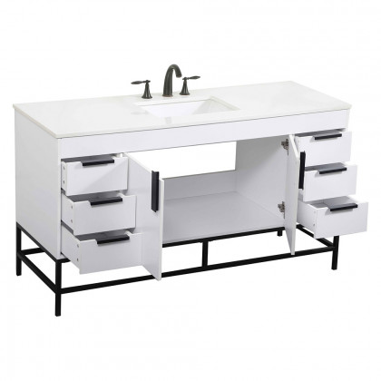 Elegant Bathroom Vanity - White (VF48860MWH)