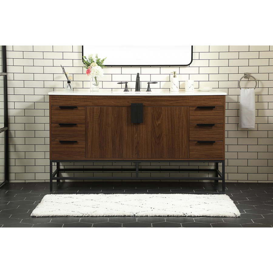 Elegant Bathroom Vanity - Walnut (VF48860MWT)
