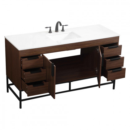 Elegant Bathroom Vanity - Walnut (VF48860MWT)