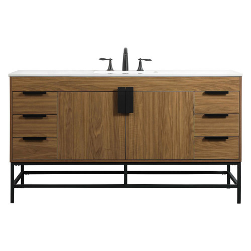 Elegant Bathroom Vanity - Walnut Brown (VF48860WB)