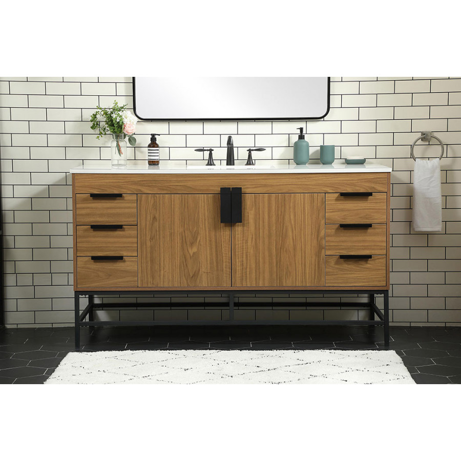 Elegant Bathroom Vanity - Walnut Brown (VF48860WB)