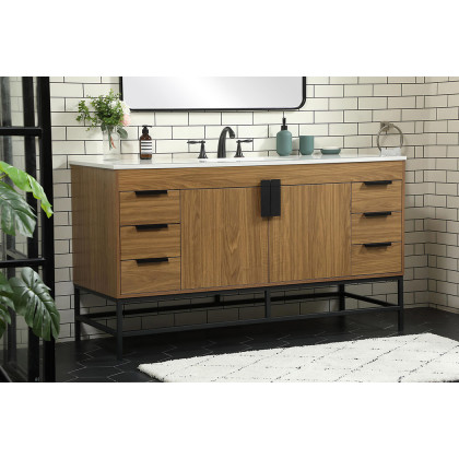 Elegant Bathroom Vanity - Walnut Brown (VF48860WB)