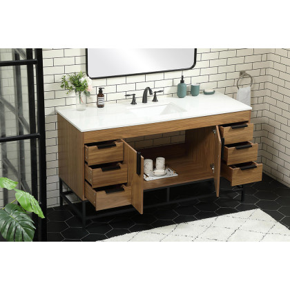 Elegant Bathroom Vanity - Walnut Brown (VF48860WB)