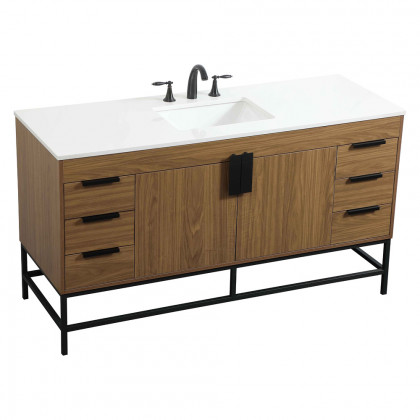 Elegant Bathroom Vanity - Walnut Brown (VF48860WB)