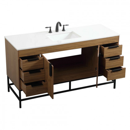 Elegant Bathroom Vanity - Walnut Brown (VF48860WB)