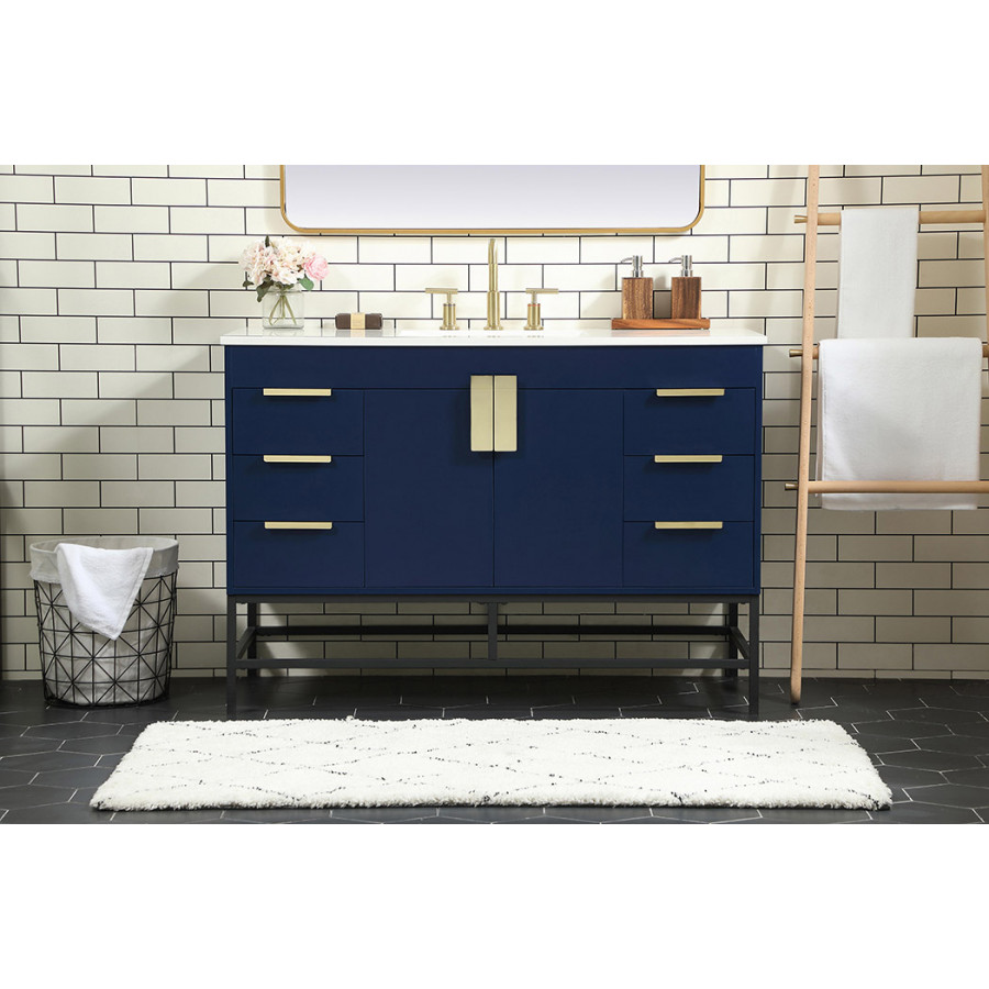 Elegant Bathroom Vanity - Blue (VF488W48MBL)