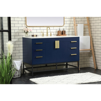 Elegant Bathroom Vanity - Blue (VF488W48MBL)