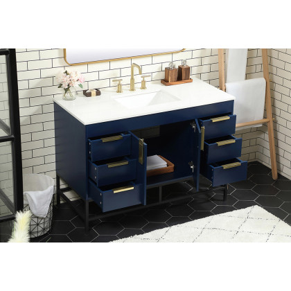 Elegant Bathroom Vanity - Blue (VF488W48MBL)