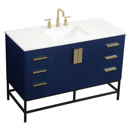 Elegant Bathroom Vanity - Blue (VF488W48MBL)