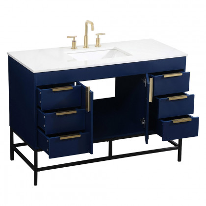 Elegant Bathroom Vanity - Blue (VF488W48MBL)