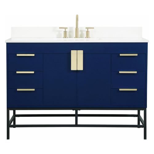 Elegant Bathroom Vanity - Blue (VF488W48MBL-BS)
