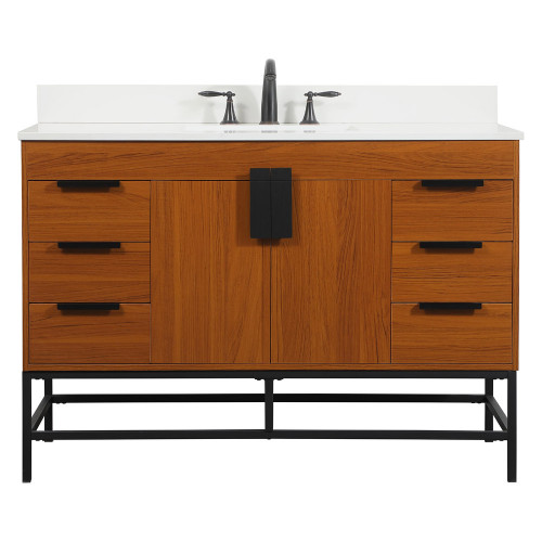 Elegant Bathroom Vanity - Teak (VF488W48MTK-BS)