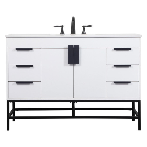 Elegant Bathroom Vanity - White (VF488W48MWH)
