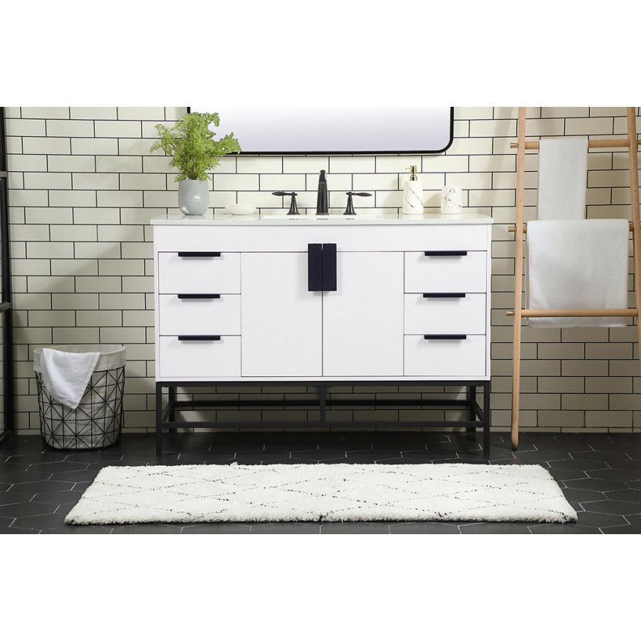 Elegant Bathroom Vanity - White (VF488W48MWH)