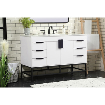 Elegant Bathroom Vanity - White (VF488W48MWH)