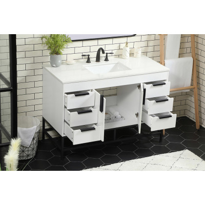 Elegant Bathroom Vanity - White (VF488W48MWH)
