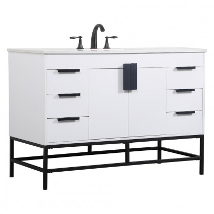 Elegant Bathroom Vanity - White (VF488W48MWH)