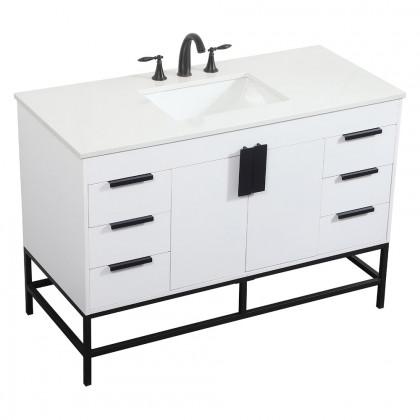 Elegant Bathroom Vanity - White (VF488W48MWH)