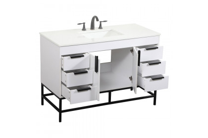 Elegant™ VF488W48MWH Bathroom Vanity - White