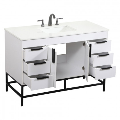 Elegant Bathroom Vanity - White (VF488W48MWH)