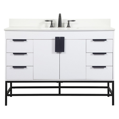 Elegant Bathroom Vanity - White (VF488W48MWH-BS)
