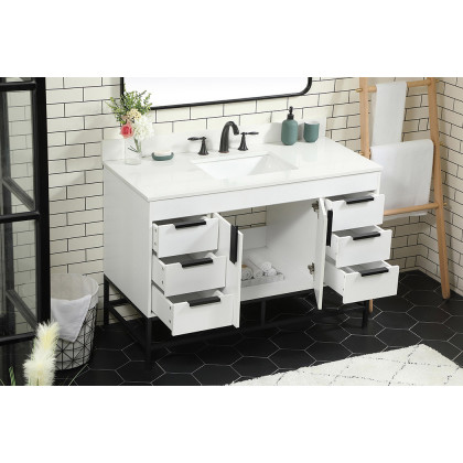 Elegant Bathroom Vanity - White (VF488W48MWH-BS)