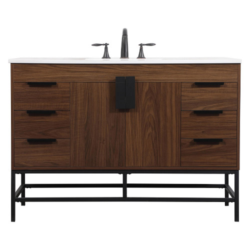 Elegant Bathroom Vanity - Walnut (VF488W48MWT)