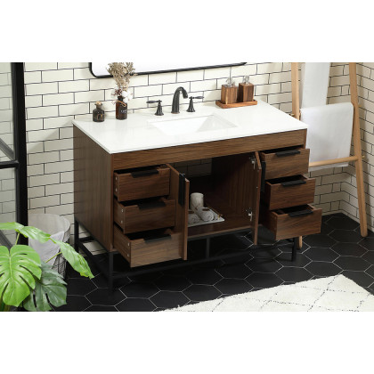 Elegant Bathroom Vanity - Walnut (VF488W48MWT)