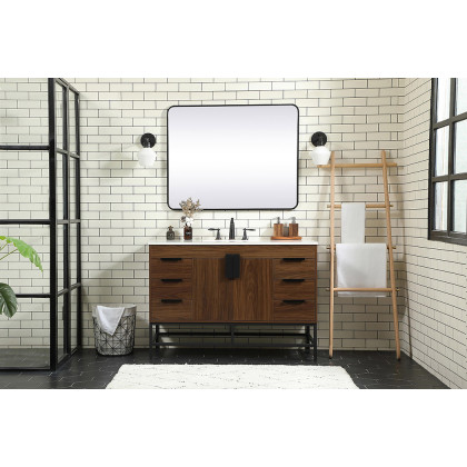Elegant Bathroom Vanity - Walnut (VF488W48MWT)
